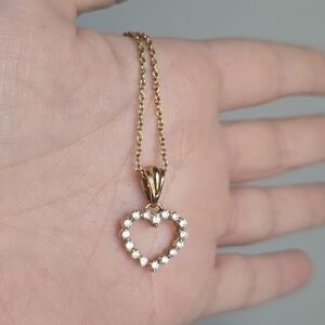 18k Yellow Gold Heart Pendant Necklace